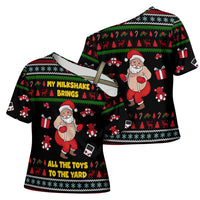 My Milkshake Bring Christmas Design Cross Shoulder Shirt Xmas Holiday Patterns - Wonder Print Shop