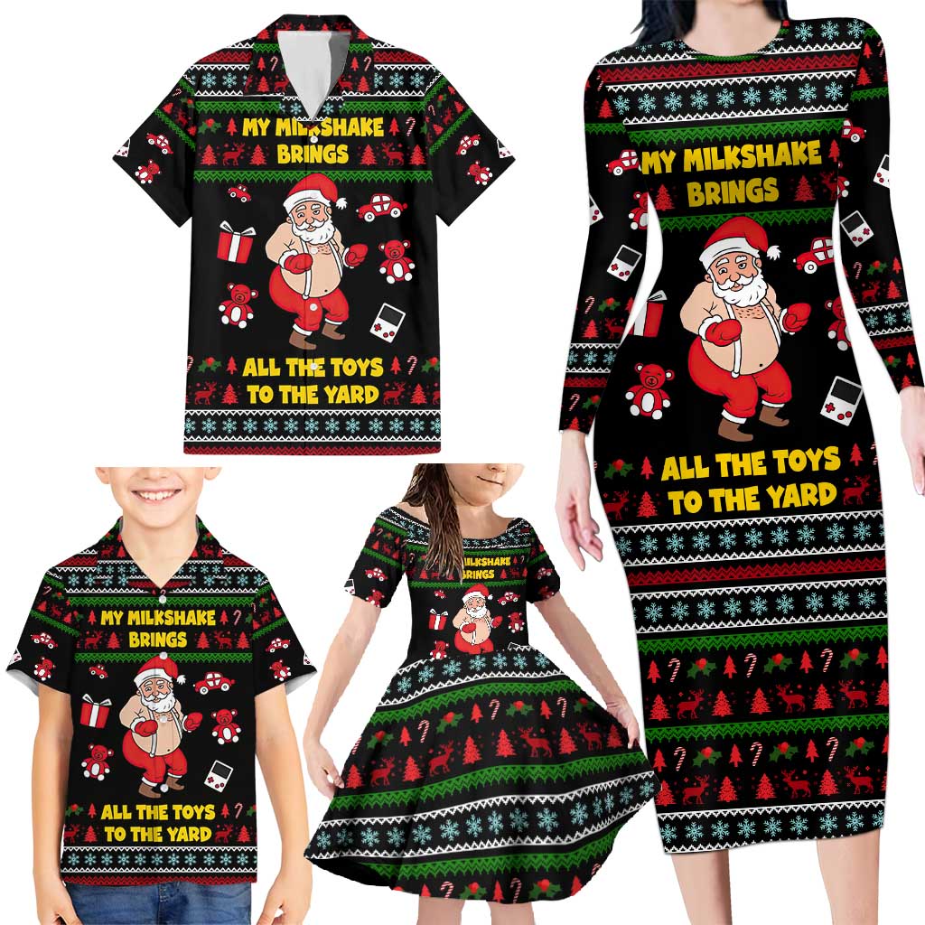 My Milkshake Bring Christmas Design Family Matching Long Sleeve Bodycon Dress and Hawaiian Shirt Xmas Holiday Patterns - Wonder Print Shop