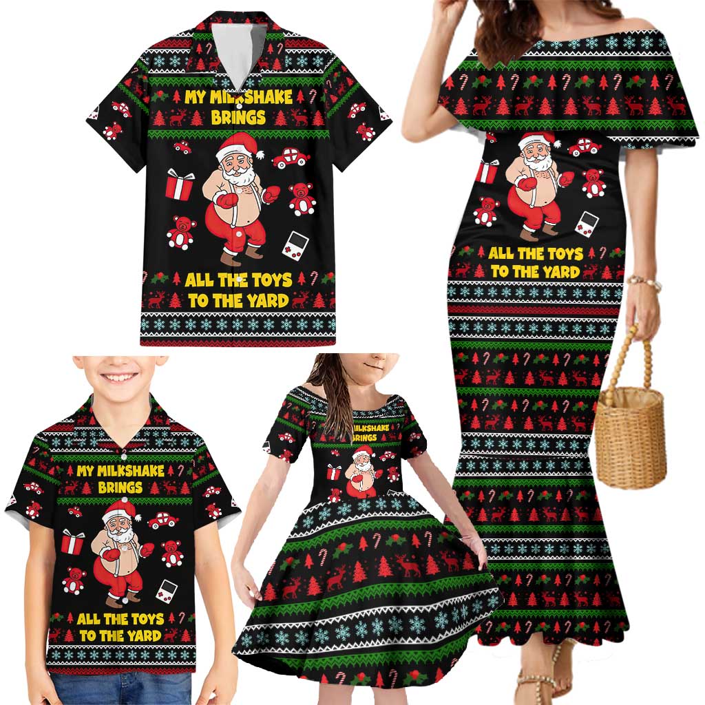 My Milkshake Bring Christmas Design Family Matching Mermaid Dress and Hawaiian Shirt Xmas Holiday Patterns - Wonder Print Shop