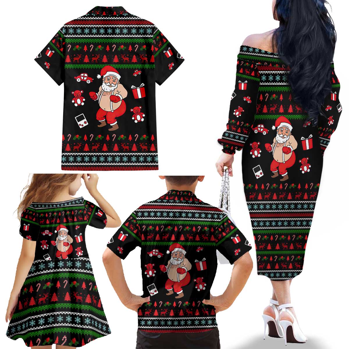 My Milkshake Bring Christmas Design Family Matching Off The Shoulder Long Sleeve Dress and Hawaiian Shirt Xmas Holiday Patterns - Wonder Print Shop