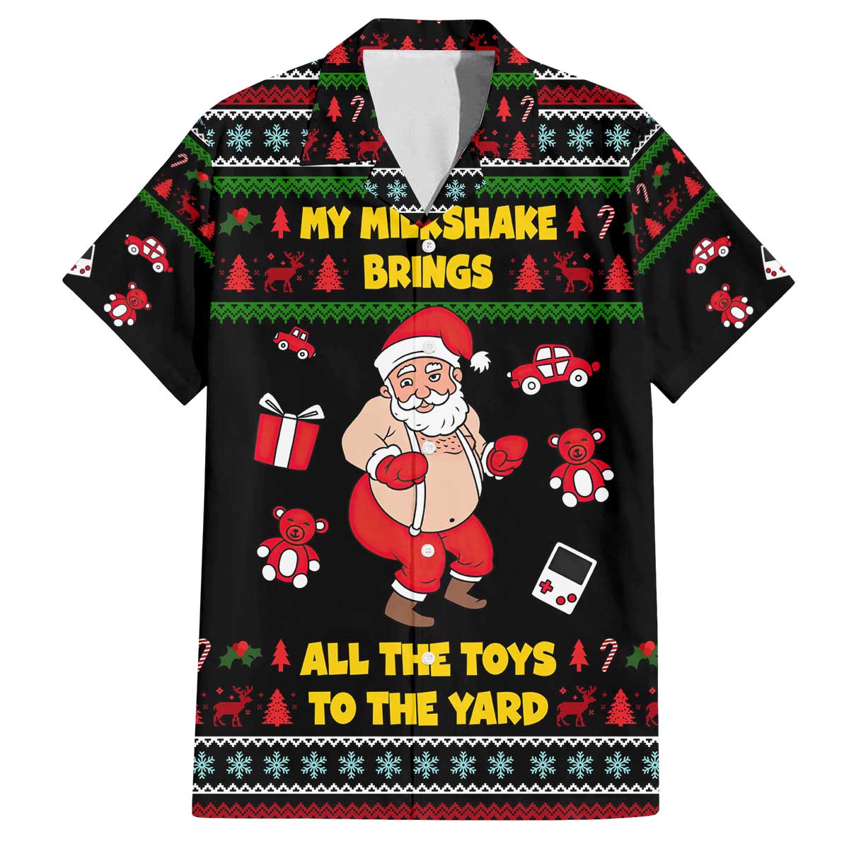 My Milkshake Bring Christmas Design Family Matching Off The Shoulder Long Sleeve Dress and Hawaiian Shirt Xmas Holiday Patterns - Wonder Print Shop