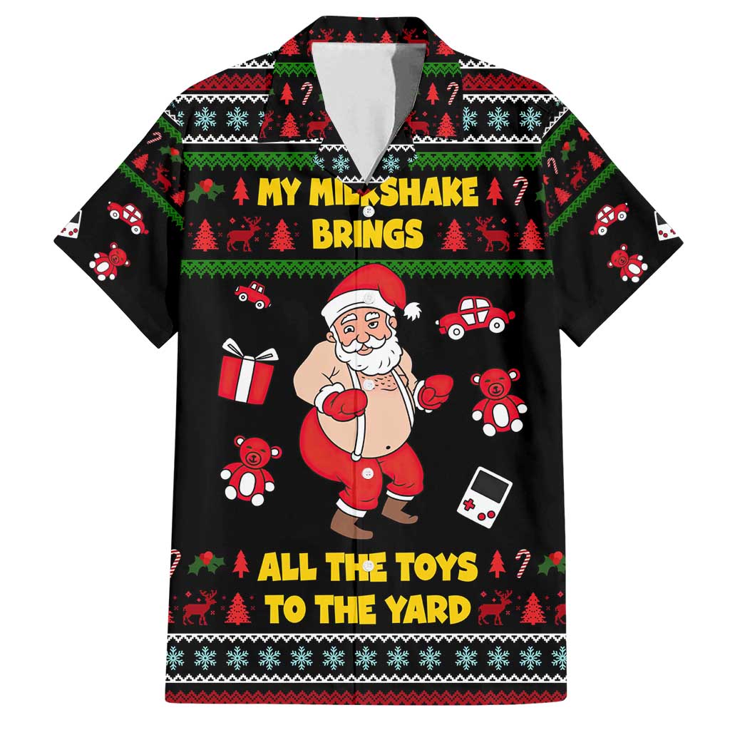 My Milkshake Bring Christmas Design Family Matching Off Shoulder Short Dress and Hawaiian Shirt Xmas Holiday Patterns - Wonder Print Shop