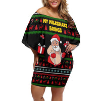My Milkshake Bring Christmas Design Family Matching Off Shoulder Short Dress and Hawaiian Shirt Xmas Holiday Patterns - Wonder Print Shop