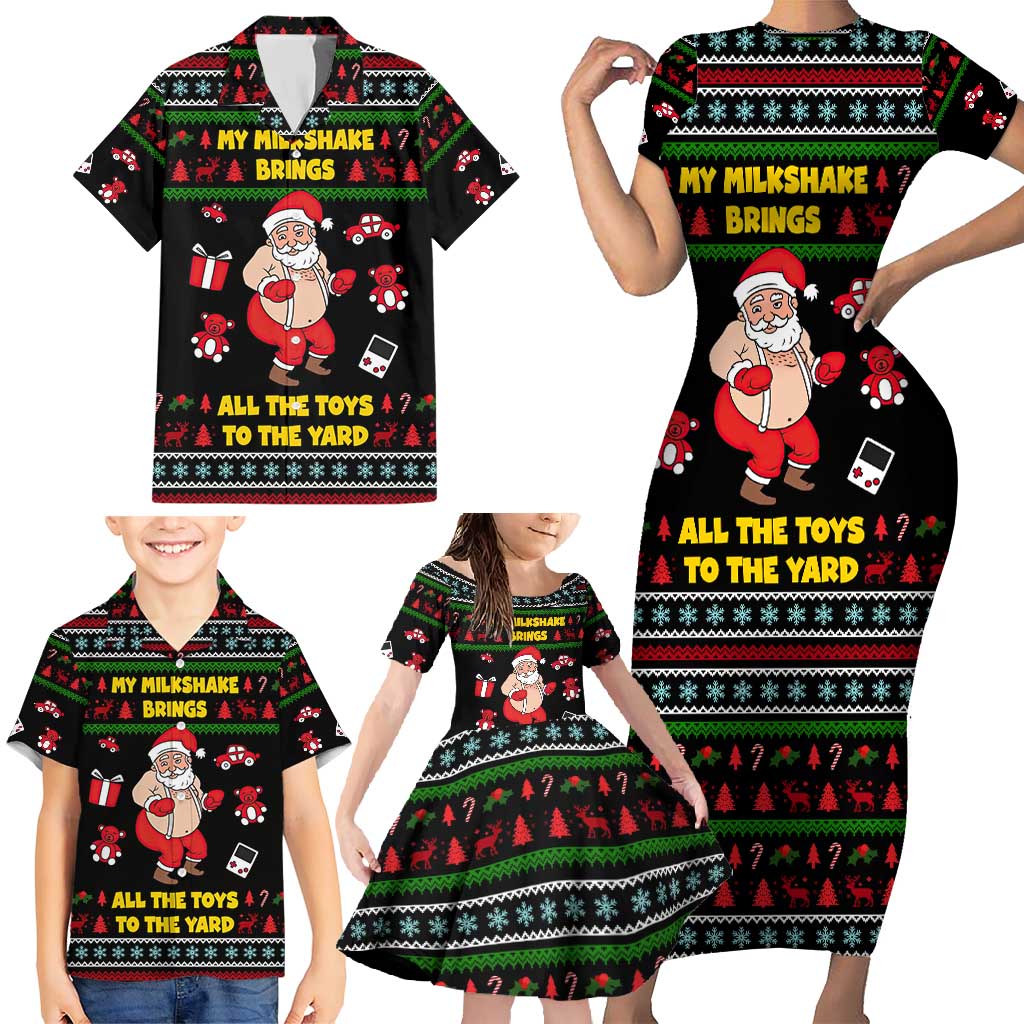 My Milkshake Bring Christmas Design Family Matching Short Sleeve Bodycon Dress and Hawaiian Shirt Xmas Holiday Patterns - Wonder Print Shop