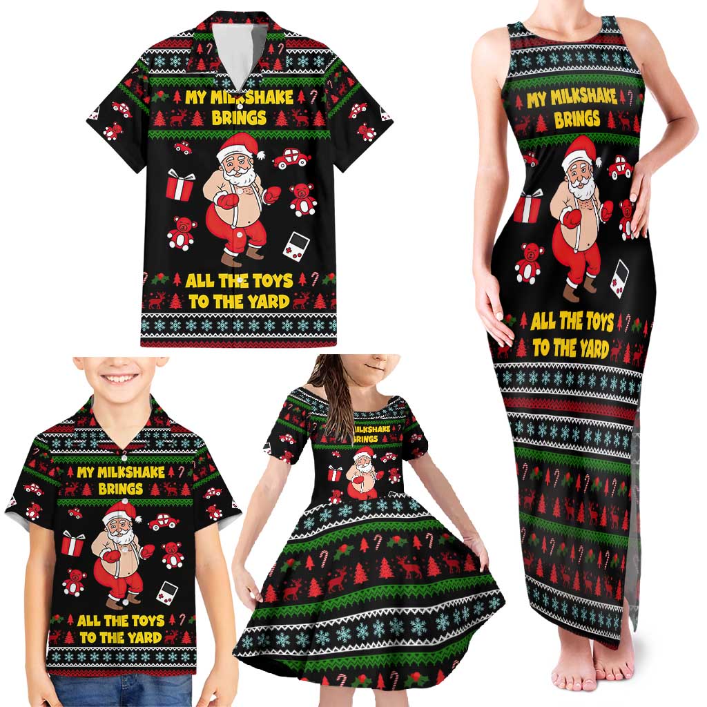 My Milkshake Bring Christmas Design Family Matching Tank Maxi Dress and Hawaiian Shirt Xmas Holiday Patterns - Wonder Print Shop
