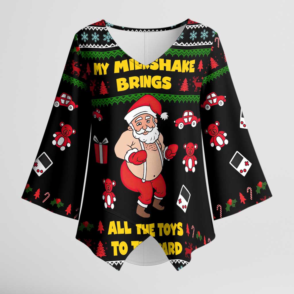 My Milkshake Bring Christmas Design Kimono Sleeve Blouse Xmas Holiday Patterns - Wonder Print Shop