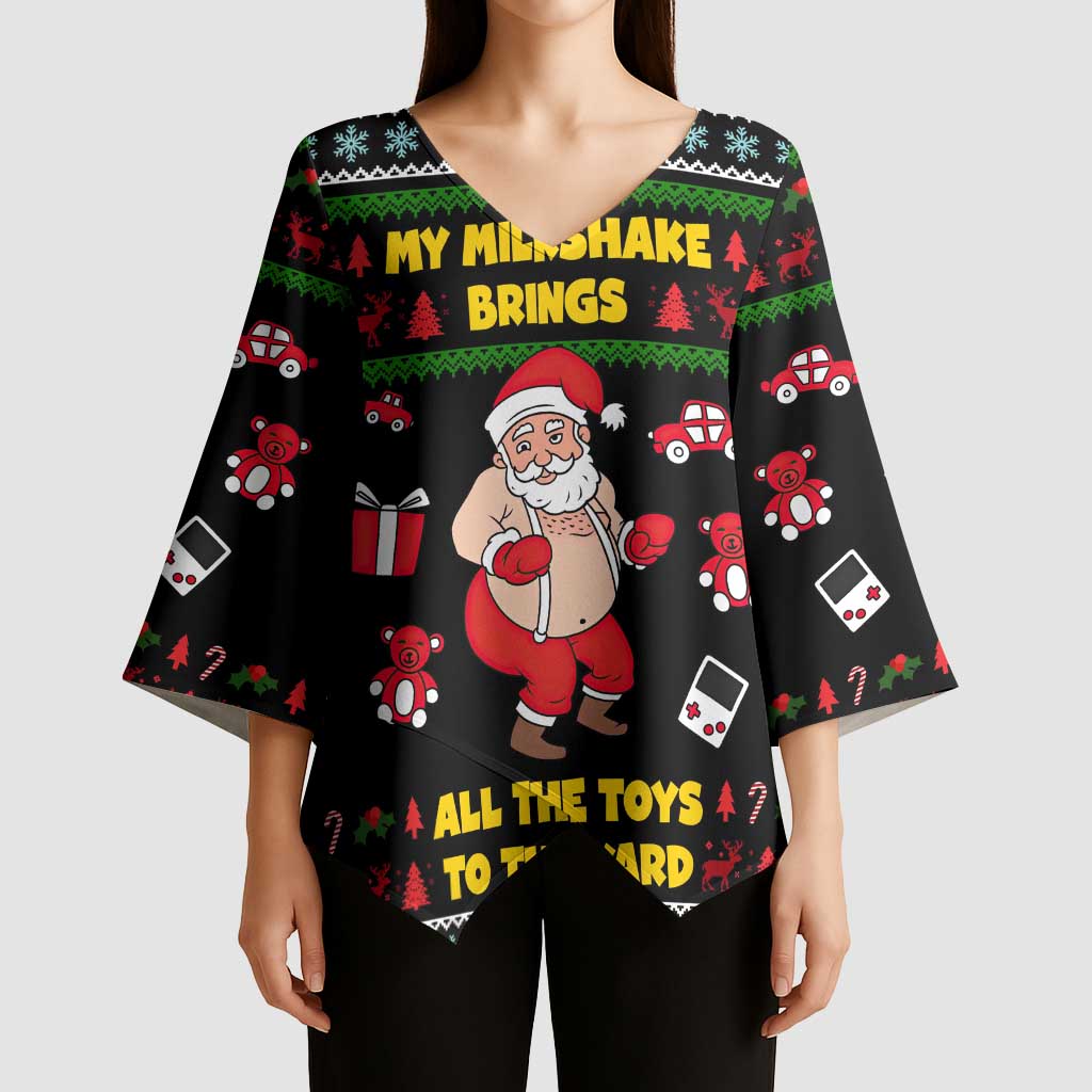 My Milkshake Bring Christmas Design Kimono Sleeve Blouse Xmas Holiday Patterns - Wonder Print Shop
