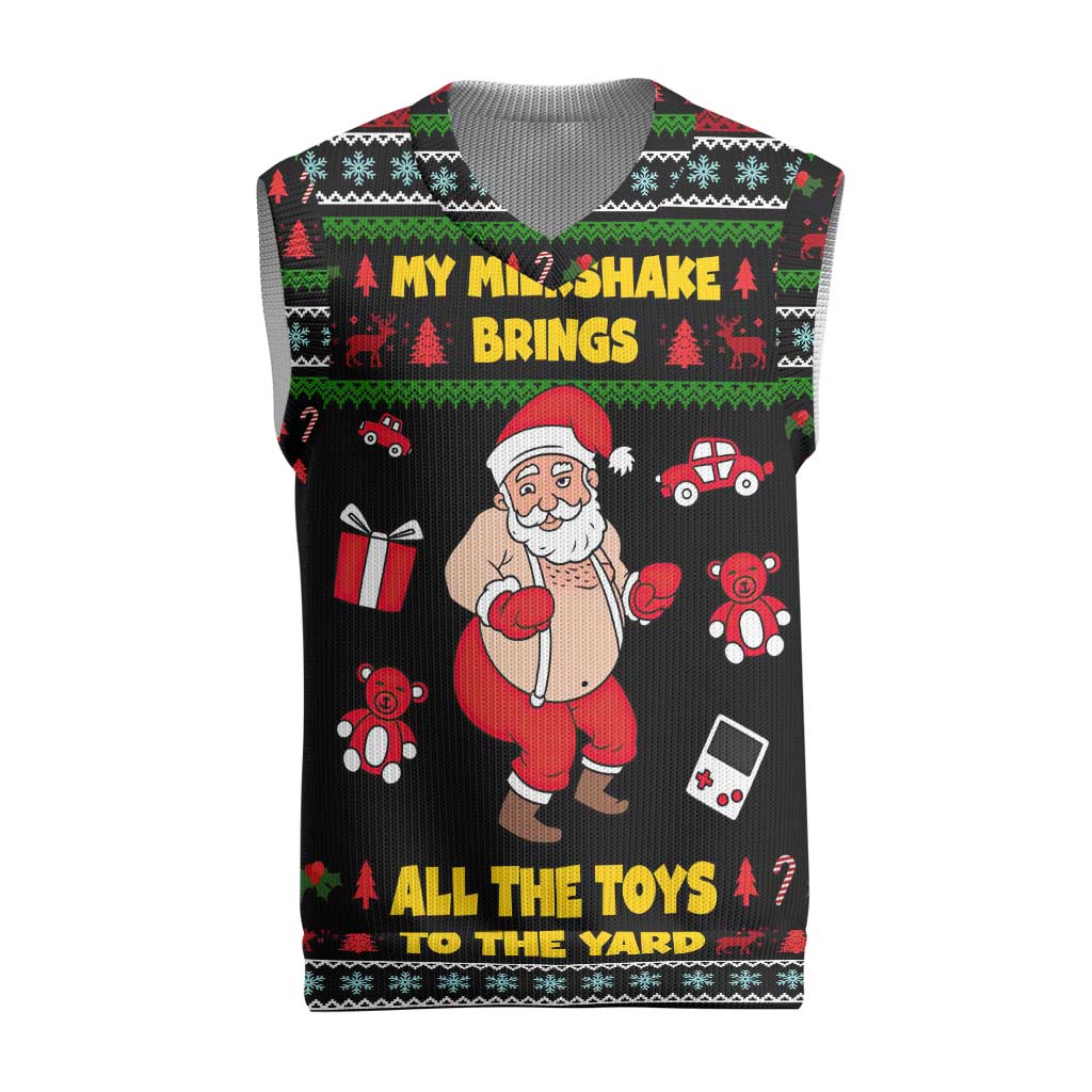 My Milkshake Bring Christmas Design Christmas Knitted V-Neck Vest Xmas Holiday Patterns - Wonder Print Shop