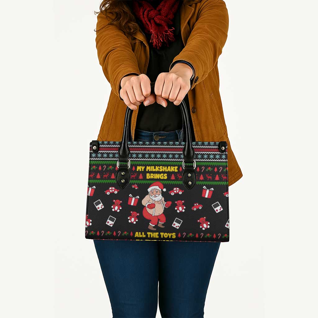 My Milkshake Bring Christmas Design Leather Bag Xmas Holiday Patterns - Wonder Print Shop