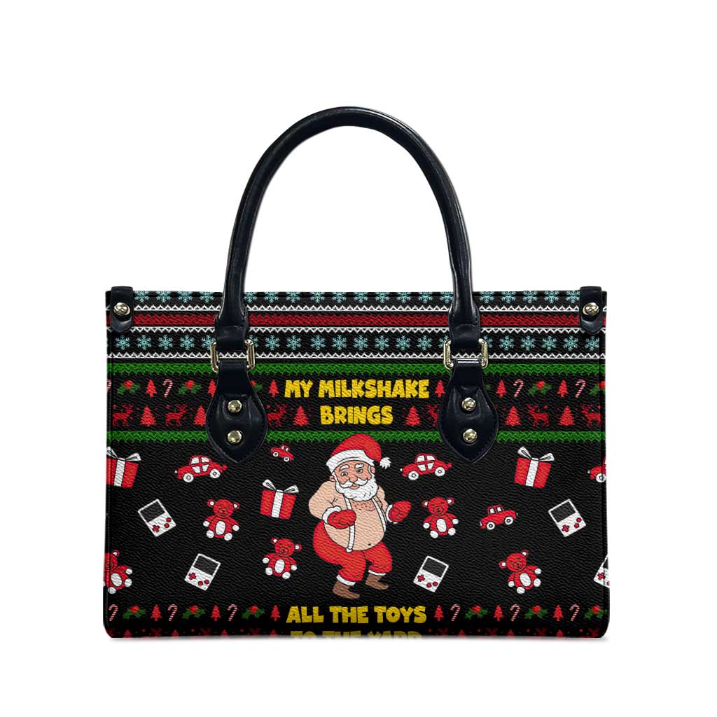 My Milkshake Bring Christmas Design Leather Bag Xmas Holiday Patterns - Wonder Print Shop