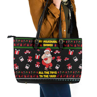 My Milkshake Bring Christmas Design Leather Tote Bag Xmas Holiday Patterns - Wonder Print Shop