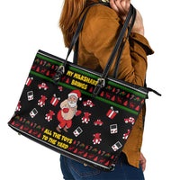 My Milkshake Bring Christmas Design Leather Tote Bag Xmas Holiday Patterns - Wonder Print Shop