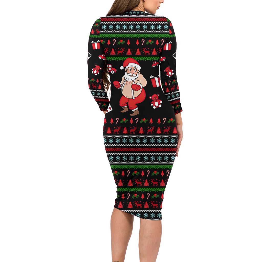 My Milkshake Bring Christmas Design Long Sleeve Bodycon Dress Xmas Holiday Patterns - Wonder Print Shop