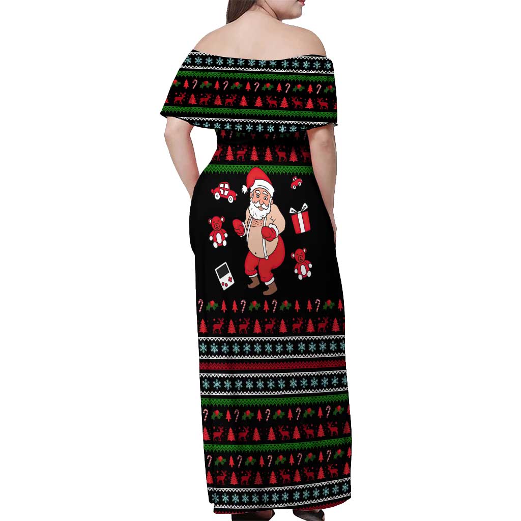 My Milkshake Bring Christmas Design Off Shoulder Maxi Dress Xmas Holiday Patterns - Wonder Print Shop