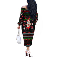 My Milkshake Bring Christmas Design Off The Shoulder Long Sleeve Dress Xmas Holiday Patterns - Wonder Print Shop