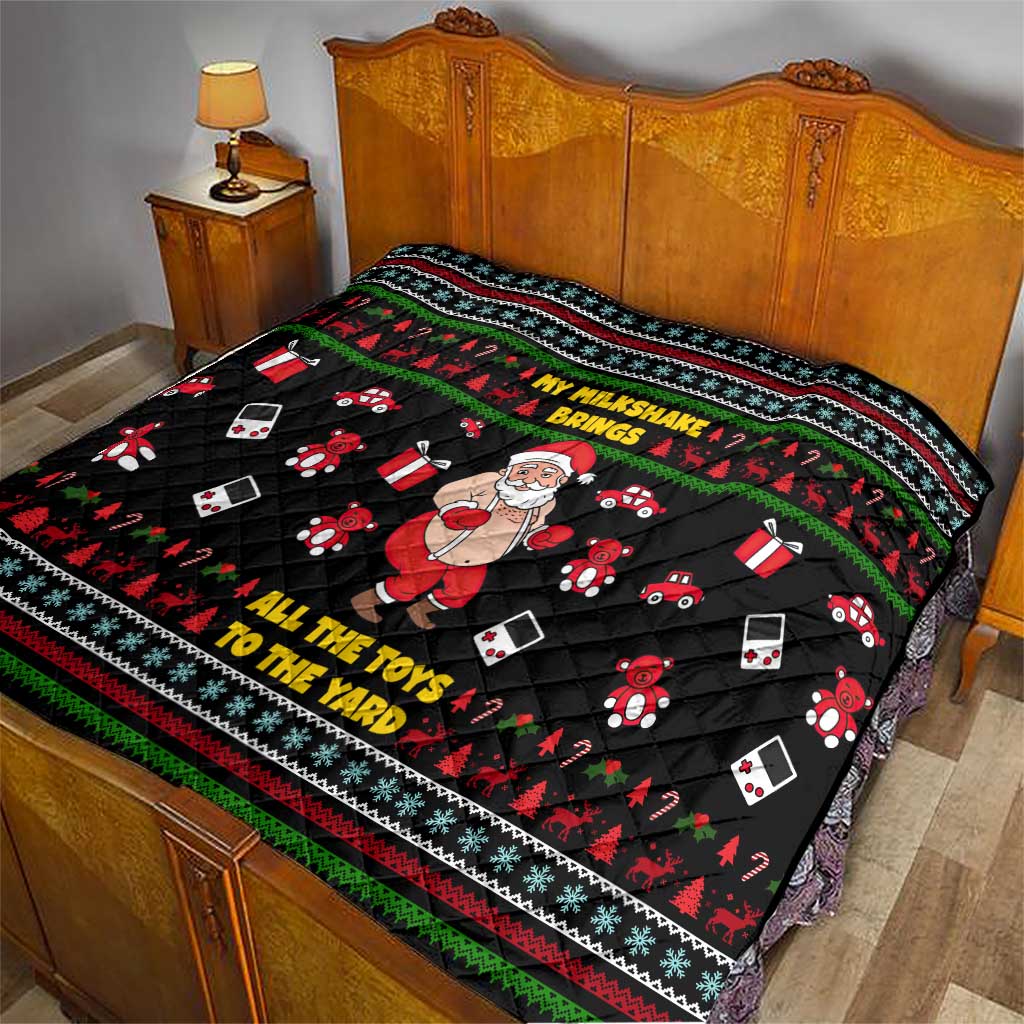 My Milkshake Bring Christmas Design Quilt Xmas Holiday Patterns - Wonder Print Shop