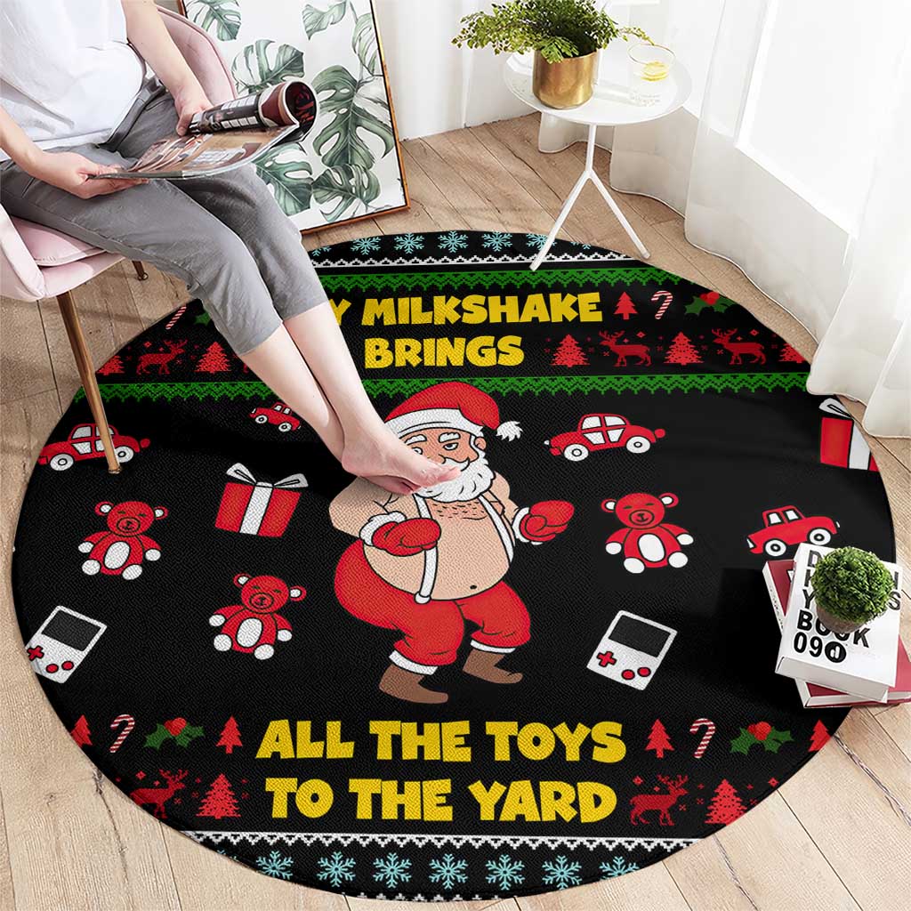 My Milkshake Bring Christmas Design Round Carpet Xmas Holiday Patterns - Wonder Print Shop
