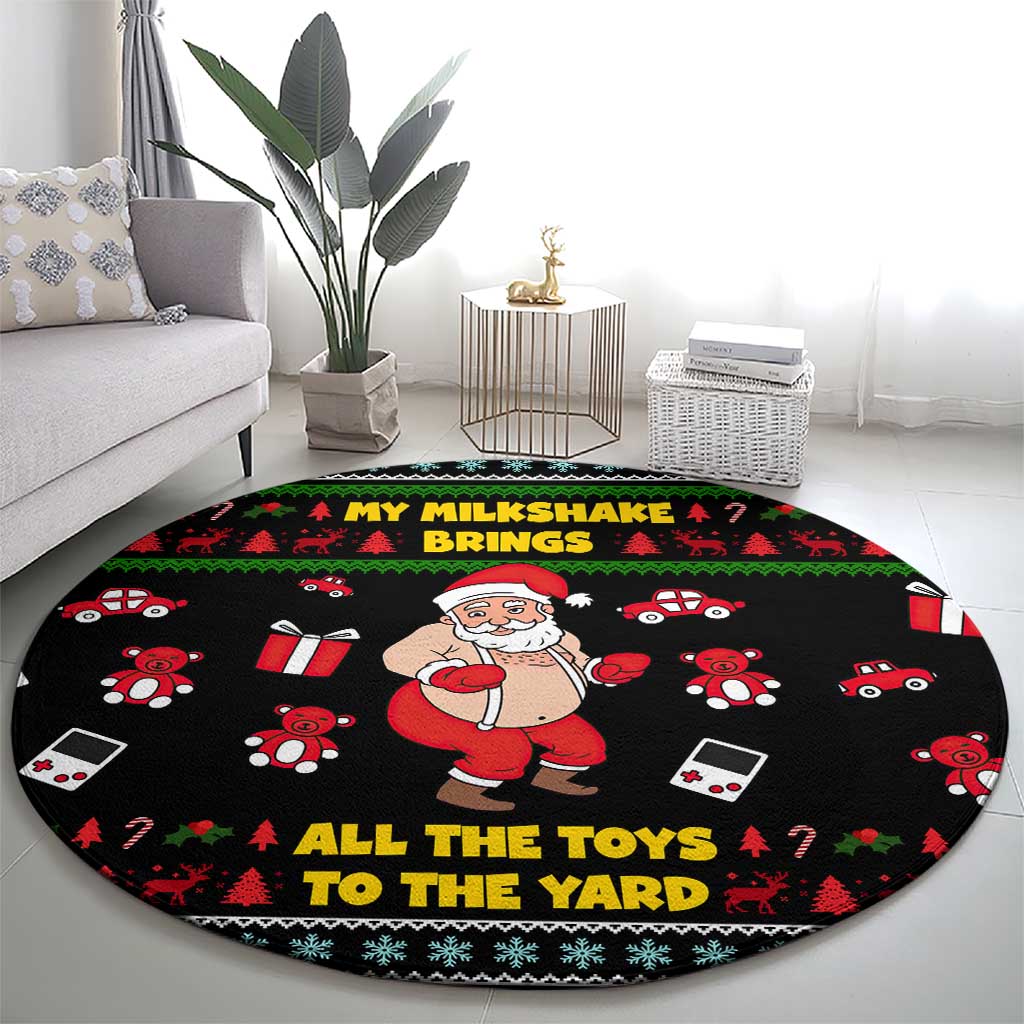 My Milkshake Bring Christmas Design Round Carpet Xmas Holiday Patterns - Wonder Print Shop