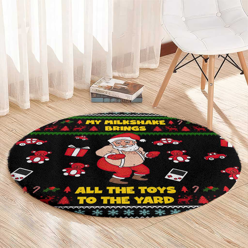 My Milkshake Bring Christmas Design Round Carpet Xmas Holiday Patterns - Wonder Print Shop