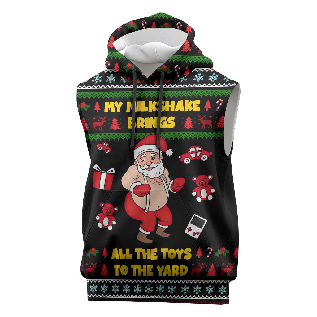 My Milkshake Bring Christmas Design Sleeveless Hoodie Xmas Holiday Patterns - Wonder Print Shop