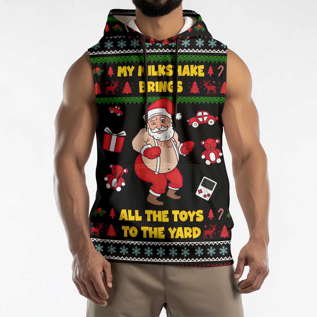 My Milkshake Bring Christmas Design Sleeveless Hoodie Xmas Holiday Patterns - Wonder Print Shop