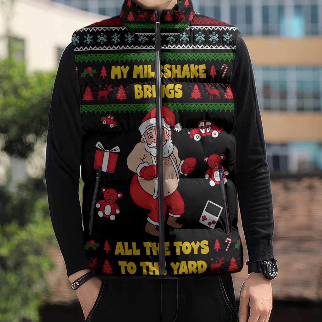 My Milkshake Bring Christmas Design Sleeveless Puffer Jacket Xmas Holiday Patterns - Wonder Print Shop