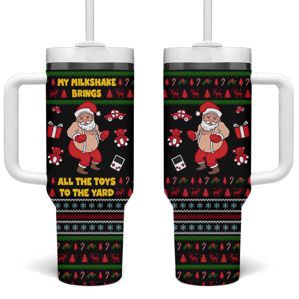 My Milkshake Bring Christmas Design Tumbler With Handle Xmas Holiday Patterns - Wonder Print Shop