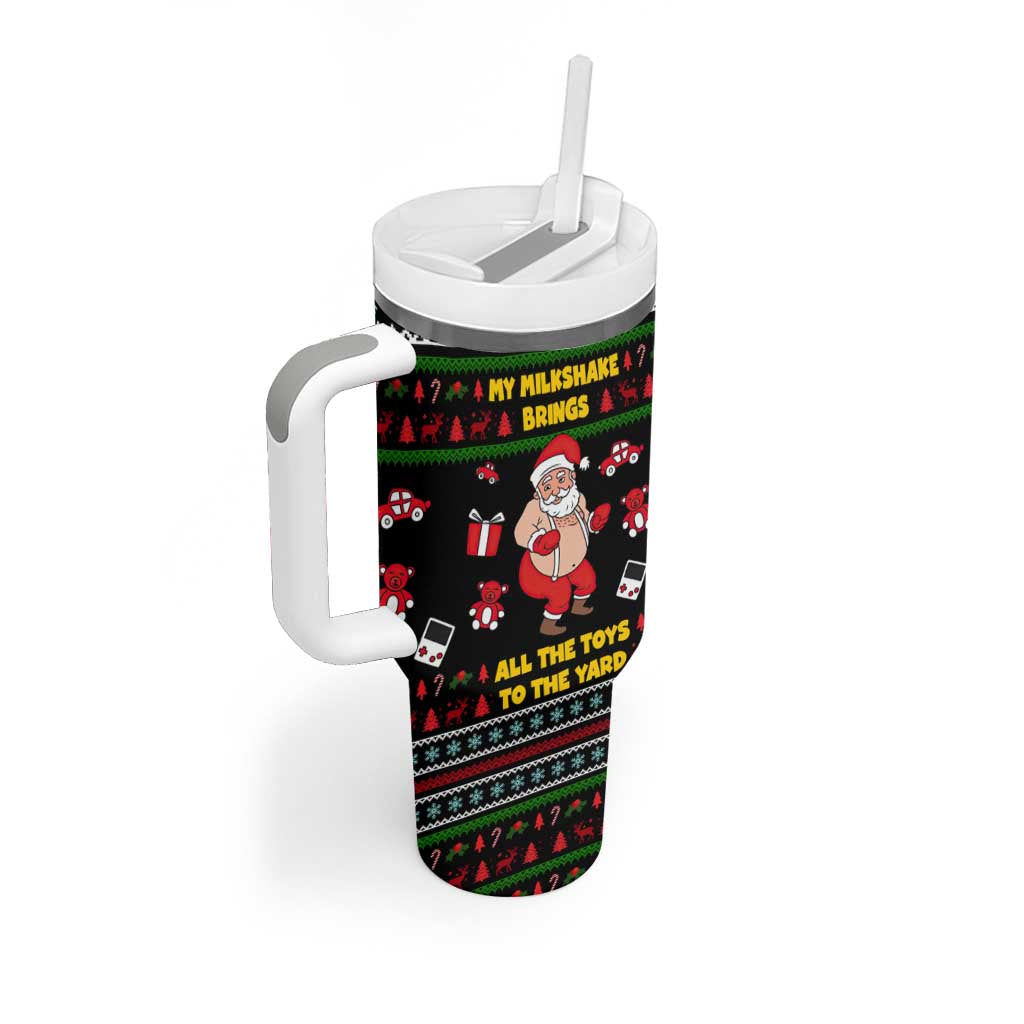 My Milkshake Bring Christmas Design Tumbler With Handle Xmas Holiday Patterns - Wonder Print Shop