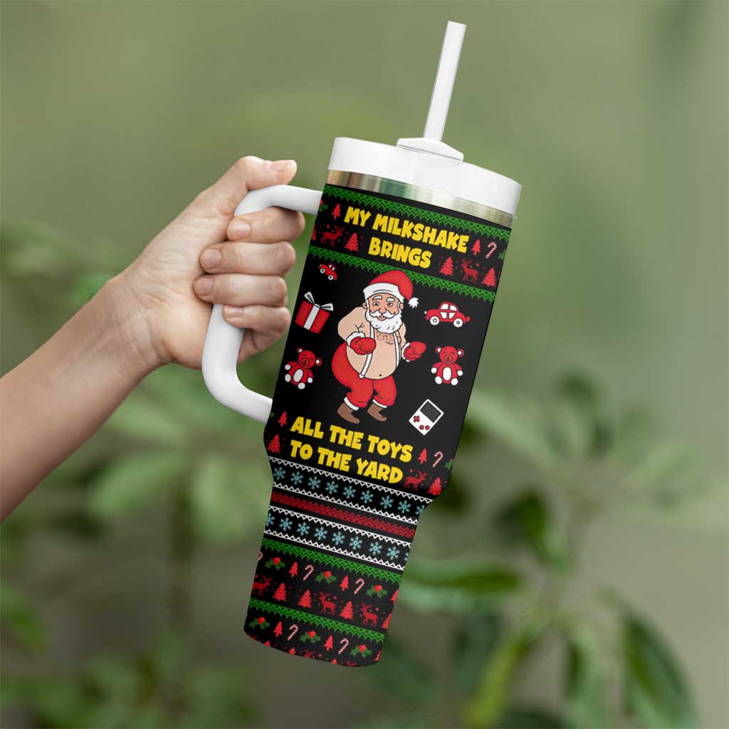 My Milkshake Bring Christmas Design Tumbler With Handle Xmas Holiday Patterns - Wonder Print Shop