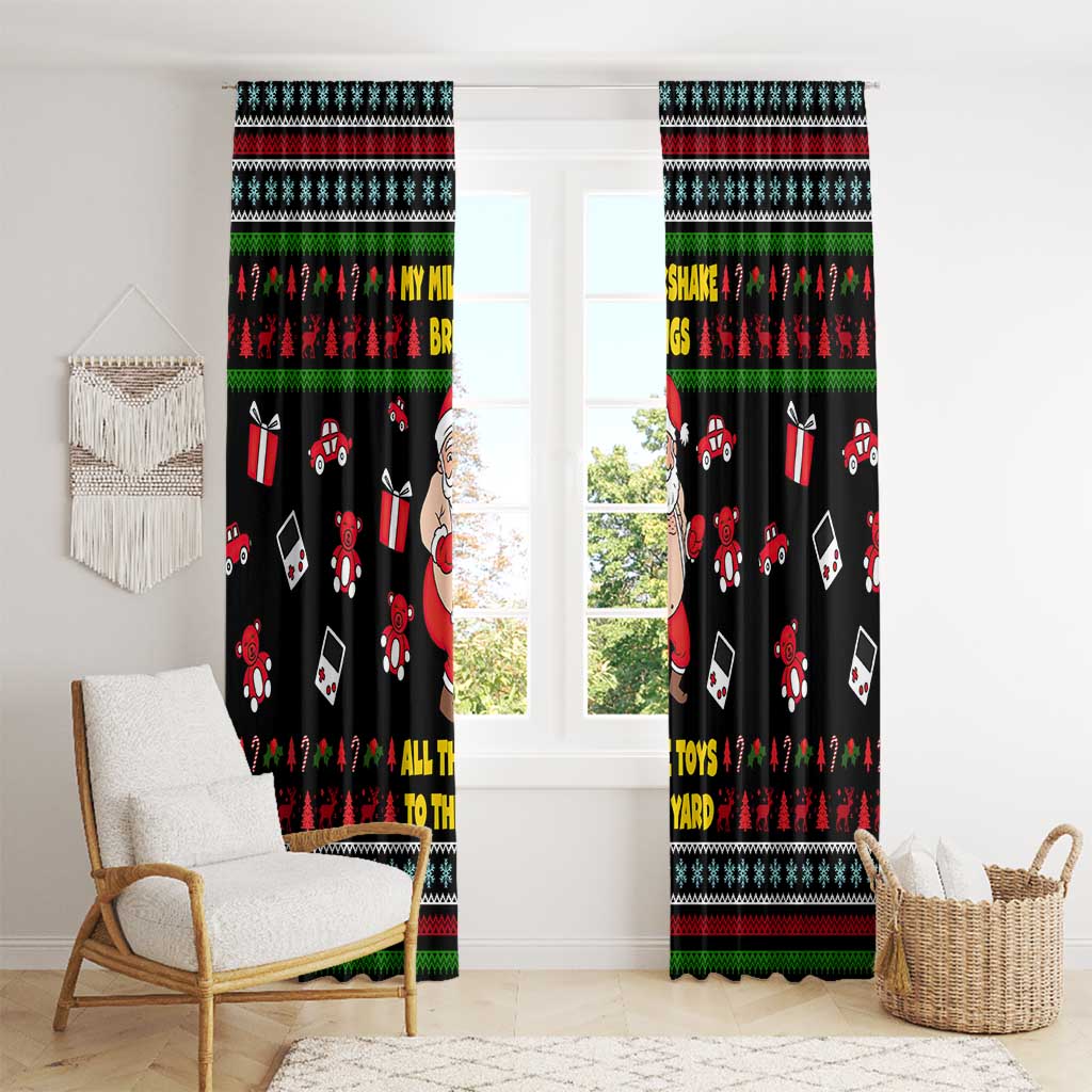 My Milkshake Bring Christmas Design Window Curtain Xmas Holiday Patterns - Wonder Print Shop