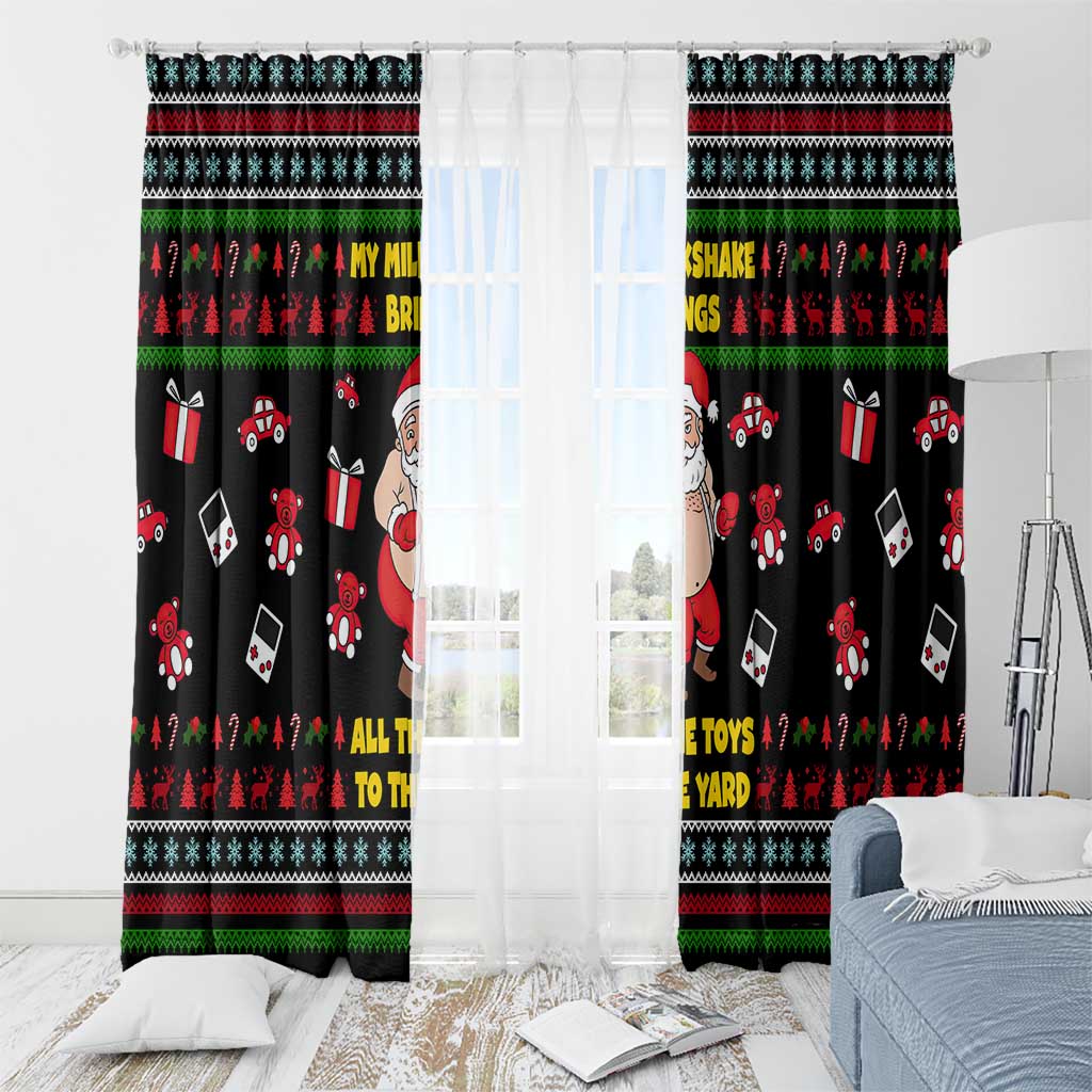 My Milkshake Bring Christmas Design Window Curtain Xmas Holiday Patterns - Wonder Print Shop