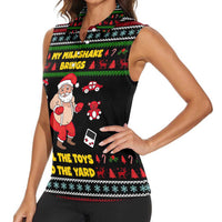 My Milkshake Bring Christmas Design Women Sleeveless Polo Shirt Xmas Holiday Patterns - Wonder Print Shop