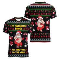 My Milkshake Bring Christmas Design Women V-Neck T-Shirt Xmas Holiday Patterns - Wonder Print Shop