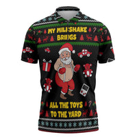 My Milkshake Bring Christmas Design Zipper Polo Shirt Xmas Holiday Patterns - Wonder Print Shop