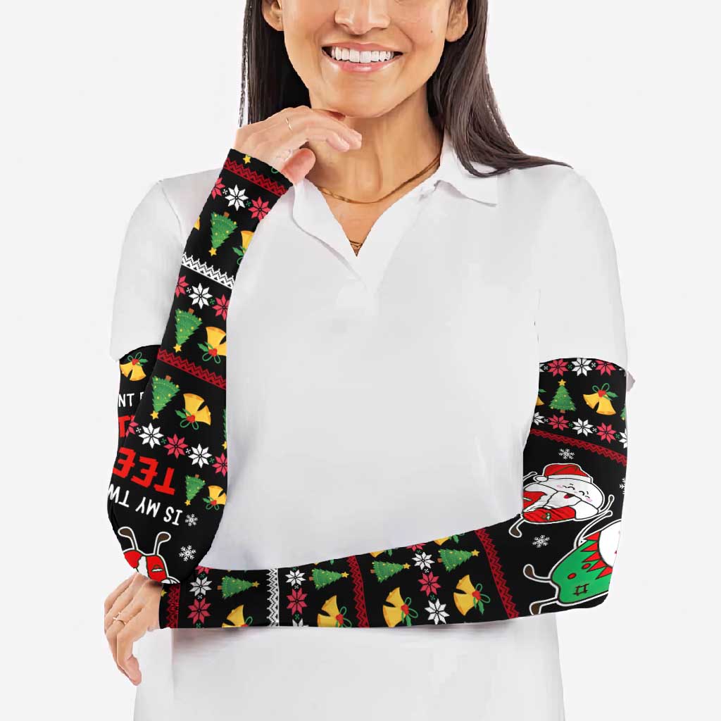My Two Front Teeth Christmas Design Arm Sleeves Xmas Holiday Patterns - Wonder Print Shop