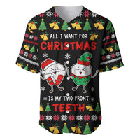 My Two Front Teeth Christmas Design Baseball Jersey Xmas Holiday Patterns - Wonder Print Shop