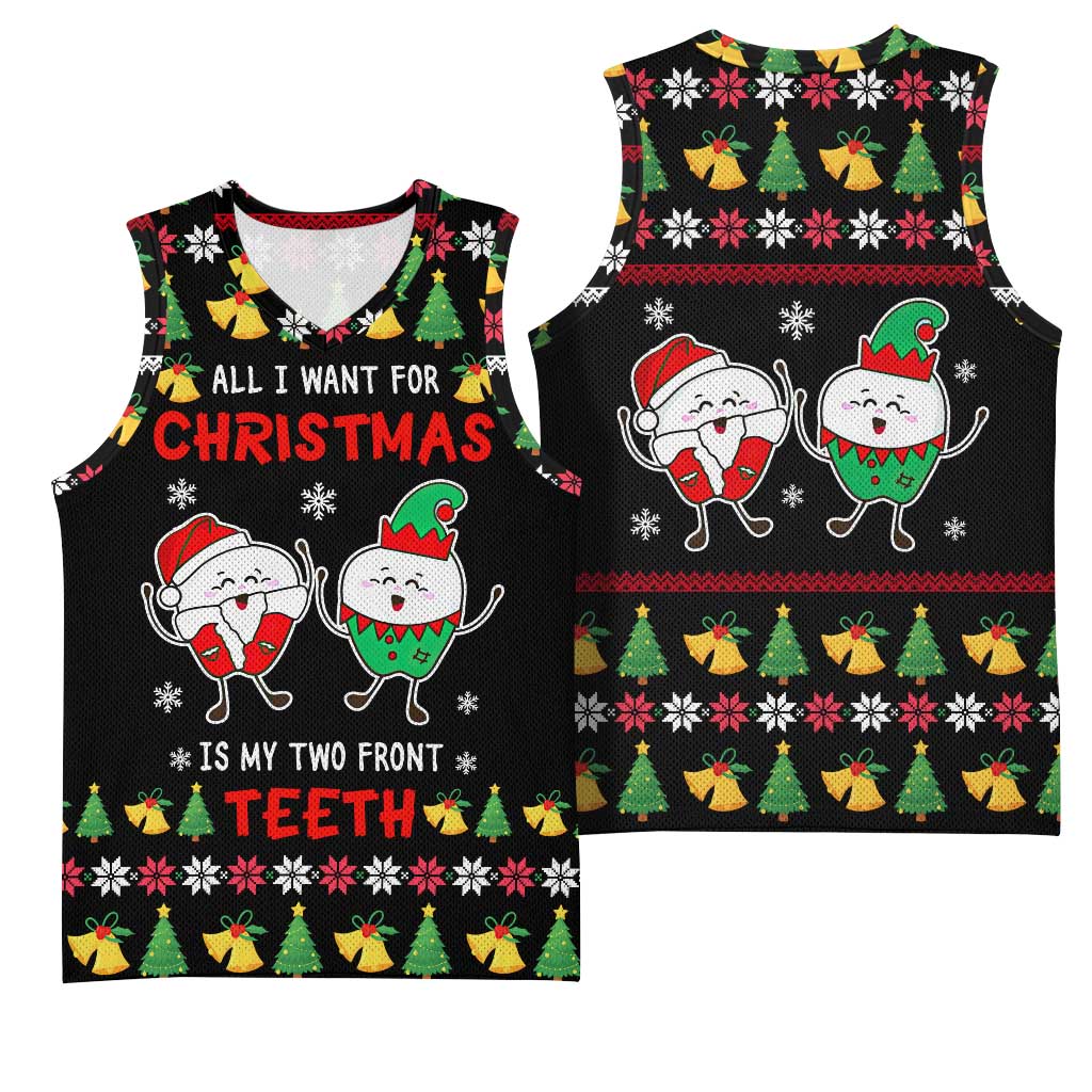 My Two Front Teeth Christmas Design Basketball Jersey Xmas Holiday Patterns - Wonder Print Shop