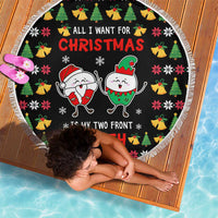 My Two Front Teeth Christmas Design Beach Blanket Xmas Holiday Patterns - Wonder Print Shop