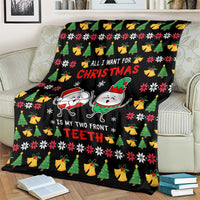 My Two Front Teeth Christmas Design Blanket Xmas Holiday Patterns - Wonder Print Shop