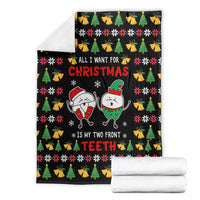 My Two Front Teeth Christmas Design Blanket Xmas Holiday Patterns - Wonder Print Shop