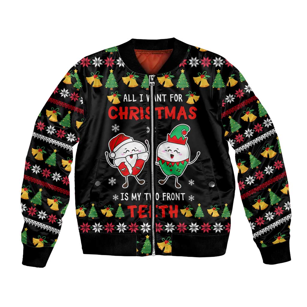 My Two Front Teeth Christmas Design Bomber Jacket Xmas Holiday Patterns - Wonder Print Shop