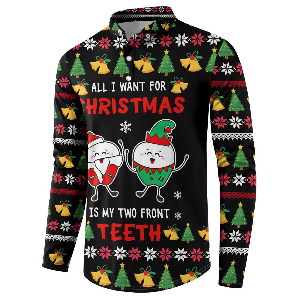 My Two Front Teeth Christmas Design Button Sweatshirt Xmas Holiday Patterns - Wonder Print Shop