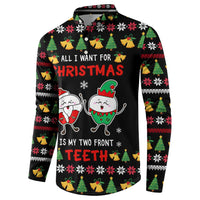 My Two Front Teeth Christmas Design Button Sweatshirt Xmas Holiday Patterns - Wonder Print Shop