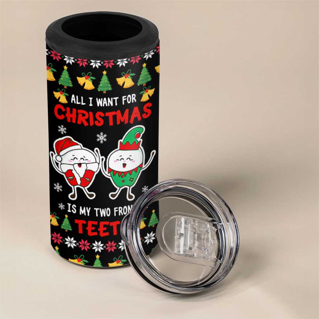 My Two Front Teeth Christmas Design 4 in 1 Can Cooler Tumbler Xmas Holiday Patterns - Wonder Print Shop