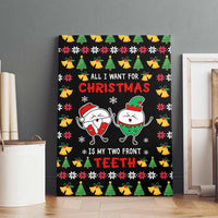 My Two Front Teeth Christmas Design Canvas Wall Art Xmas Holiday Patterns - Wonder Print Shop