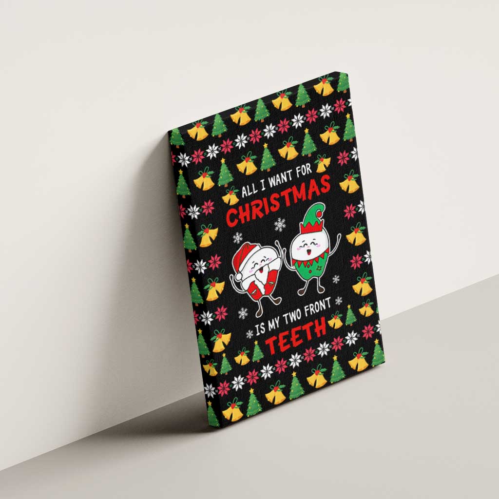 My Two Front Teeth Christmas Design Canvas Wall Art Xmas Holiday Patterns - Wonder Print Shop