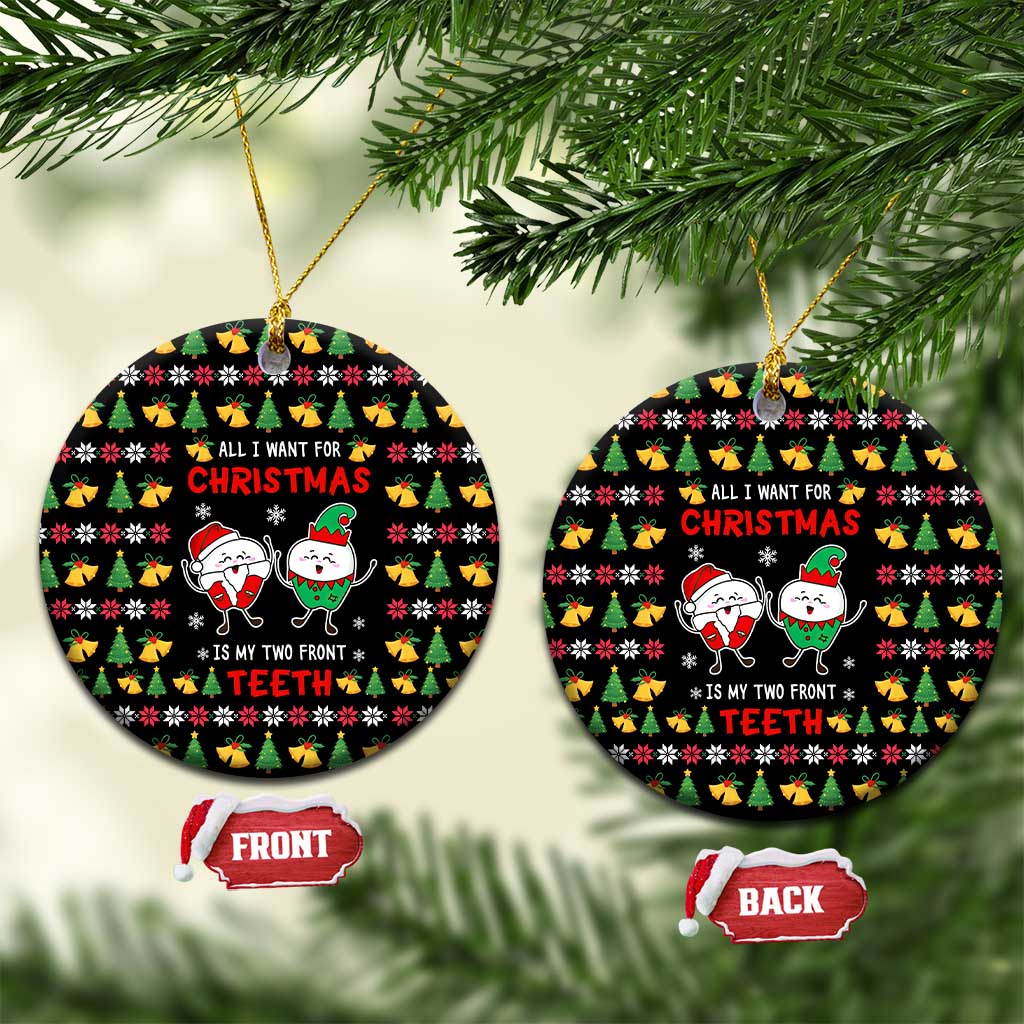 My Two Front Teeth Christmas Design Ceramic Ornament Xmas Holiday Patterns - Wonder Print Shop