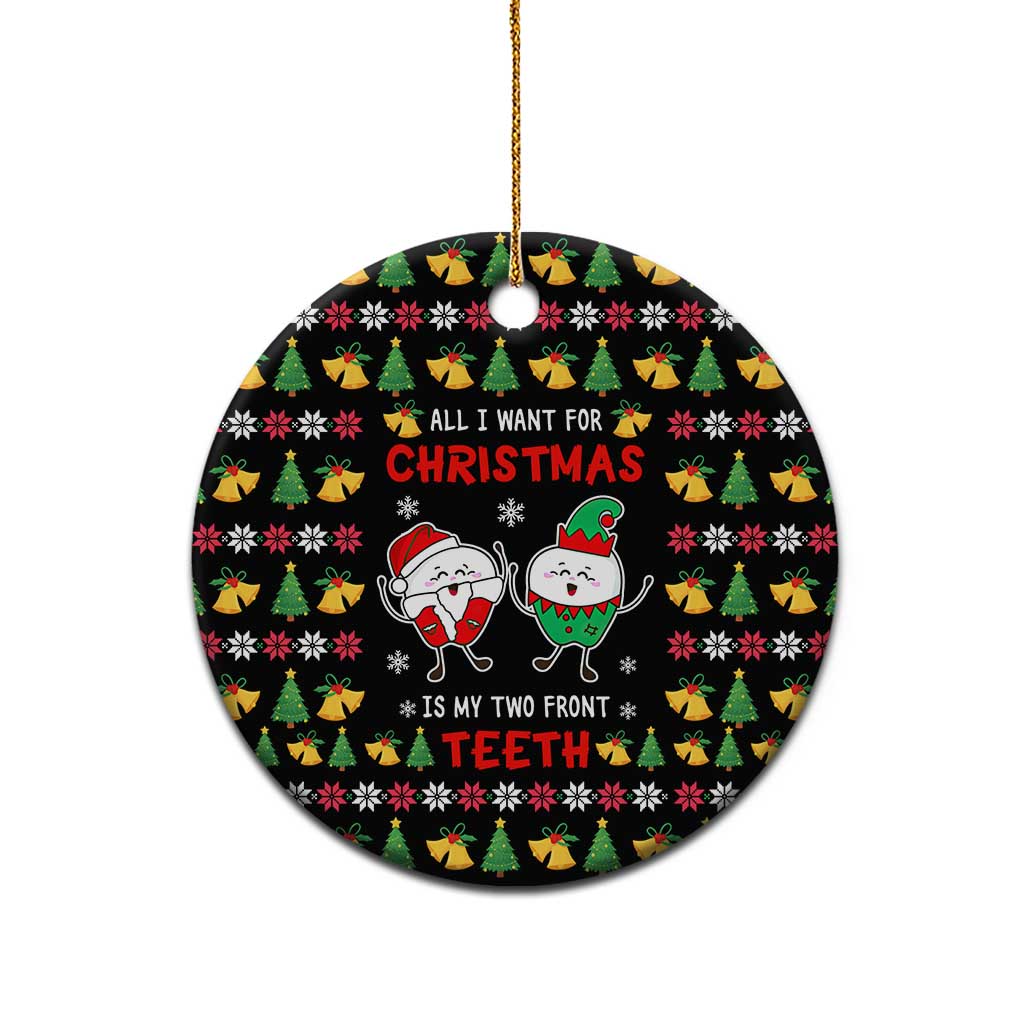 My Two Front Teeth Christmas Design Ceramic Ornament Xmas Holiday Patterns - Wonder Print Shop