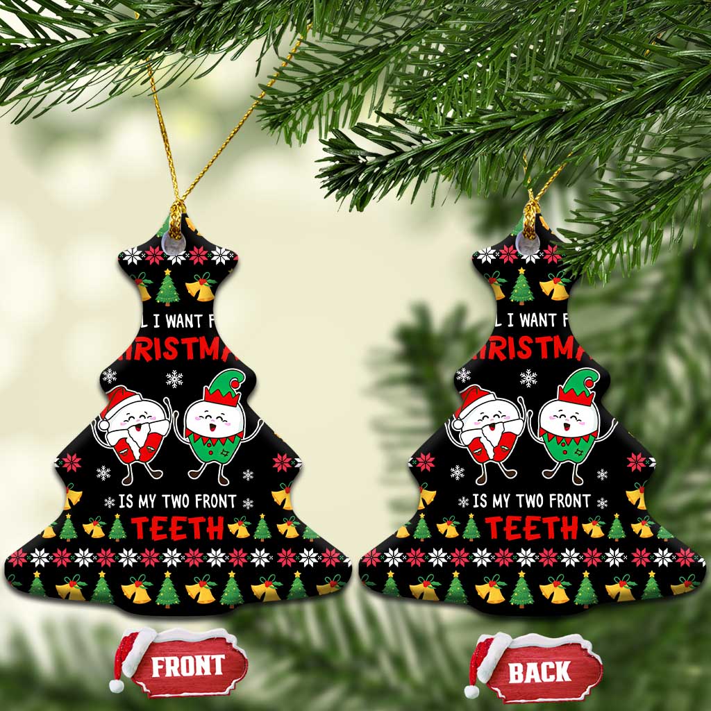 My Two Front Teeth Christmas Design Ceramic Ornament Xmas Holiday Patterns - Wonder Print Shop