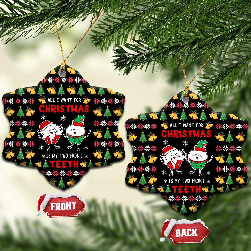 My Two Front Teeth Christmas Design Ceramic Ornament Xmas Holiday Patterns - Wonder Print Shop
